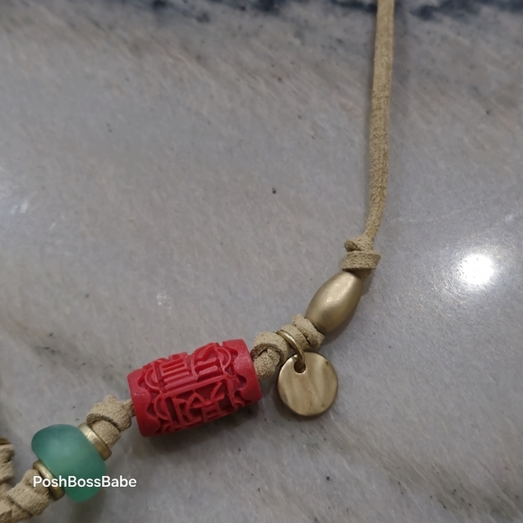 CHICO’s CLARA GREEN & GOLD PLATED NECKLACE NWT -PENDANT - Picture 7 of 11